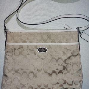 Coach Large tan and cream crossbody
